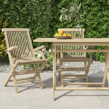 Klappbare Gartenstühle 2 Stk. massives Teakholz 56x61x89 cm von vidaXL, Gartenstühle - Ref: Foro24-362764, Preis: 176,38 €, R...