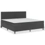Box spring bed dark gray fabric 200x200 cm by vidaXL, Beds and slatted bases - Ref: Foro24-3054801, Price: 796,59 €, Discount: %