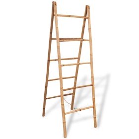 Escalera toallero doble con 5 peldaños bambú 50x160 cm Escalera toallero doble con 5 peldaños bambú 50x160 cm