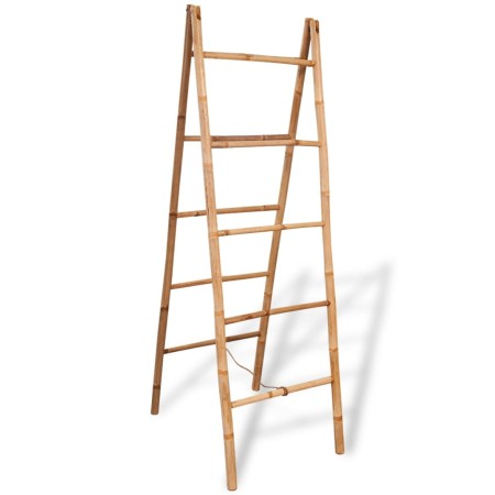 Escalera toallero doble con 5 peldaños bambú 50x160 cm