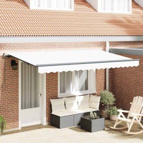 Toldo Retráctil Blanco 400 x 200 cm Poliéster y Aluminio Toldo Retráctil Blanco 400 x 200 cm Poliéster y Aluminio