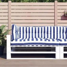 Cojines para palés 3 piezas tela a rayas azul y blanco by vidaXL, Cushions for chairs and sofas - Ref: Foro24-360770, Price: ...