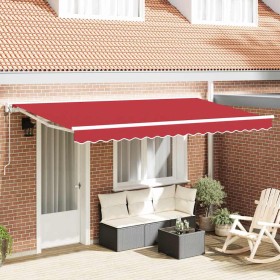 Toldo Retráctil Manual Rojo 400x200 cm tela Toldo Retráctil Manual Rojo 400x200 cm tela