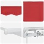 Toldo Retráctil Rojo 400 x 200 cm Poliéster y Aluminio