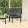 Eckgartensessel mit schwarzen und grauen synthetischen Rattankissen von vidaXL, Modulare Sofas für den Außenbereich - Ref: Fo...