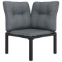 Corner garden armchair with black and gray synthetic rattan cushions by vidaXL, Modular outdoor sofas - Ref: Foro24-362797, P...