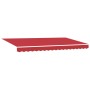 Toldo Retráctil Rojo 400 x 200 cm Poliéster y Aluminio