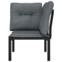 Corner garden armchair with black and gray synthetic rattan cushions by vidaXL, Modular outdoor sofas - Ref: Foro24-362797, P...