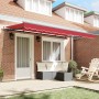 Toldo Retráctil Rojo 400 x 200 cm Poliéster y Aluminio