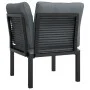 Eckgartensessel mit schwarzen und grauen synthetischen Rattankissen von vidaXL, Modulare Sofas für den Außenbereich - Ref: Fo...