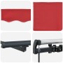 Toldo Retráctil Rojo 400 x 200 cm Poliéster y Aluminio