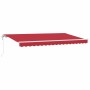 Toldo Retráctil Rojo 400 x 200 cm Poliéster y Aluminio