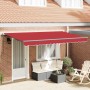 Toldo Retráctil Rojo 400 x 200 cm Poliéster y Aluminio
