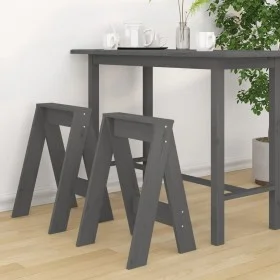 Stools 2 units solid gray pine wood 40x40x60 cm by vidaXL, Folding stools and chairs - Ref: Foro24-823666, Price: 38,27 €, Di...
