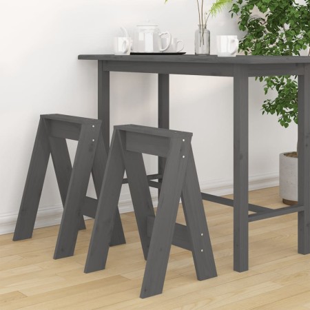 Stools 2 units solid gray pine wood 40x40x60 cm by vidaXL, Folding stools and chairs - Ref: Foro24-823666, Price: 38,27 €, Di...