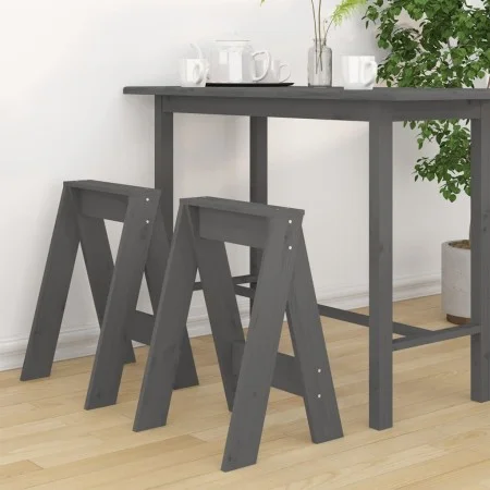 Stools 2 units solid gray pine wood 40x40x60 cm by vidaXL, Folding stools and chairs - Ref: Foro24-823666, Price: 38,27 €, Di...