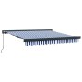Toldo Retráctil Azul y 300 x 250 cm Tela y Metal