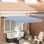 Toldo Retráctil Manual Azul y 300x250 cm tela