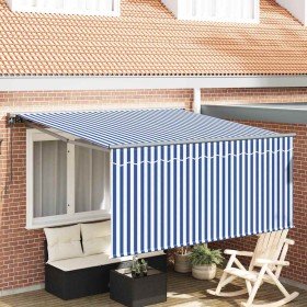 Toldo Retráctil Azul y 300 x 250 cm tela Toldo Retráctil Azul y 300 x 250 cm tela