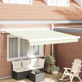 Toldo Retráctil Crema 300 x 250 cm Tela, Metal