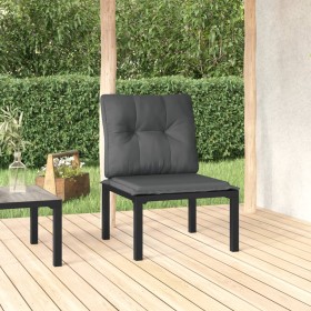 Garden chair with black and gray synthetic rattan cushions by vidaXL, Modular outdoor sofas - Ref: Foro24-362798, Price: 72,5...