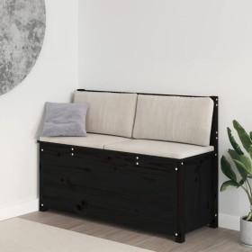 Bank aus massivem Kiefernholz schwarz 110x41x76,5 cm von vidaXL, Banken - Ref: Foro24-823558, Preis: 133,69 €, Rabatt: %