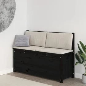 Solid black pine wood bench 110x41x76.5 cm by vidaXL, Banks - Ref: Foro24-823558, Price: 132,01 €, Discount: %