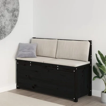 Solid black pine wood bench 110x41x76.5 cm by vidaXL, Banks - Ref: Foro24-823558, Price: 132,01 €, Discount: %