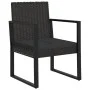 Gartenstuhl mit Kissen synthetisches Rattan schwarz von vidaXL, Gartenstühle - Ref: Foro24-362324, Preis: 71,96 €, Rabatt: %