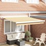 Toldo Retráctil Amarillo y 300 x 250 cm Tela y Metal