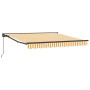 Toldo Retráctil Manual Amarillo y 300x250 cm tela