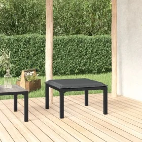 Garden footstool with black and gray synthetic rattan cushion by vidaXL, Modular outdoor sofas - Ref: Foro24-362799, Price: 5...