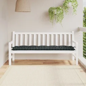 Garden bench cushion in black checkered Oxford fabric 180x50x7 cm by vidaXL, Cushions for chairs and sofas - Ref: Foro24-3616...