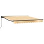 Toldo Retráctil Manual Amarillo y 300x250 cm tela