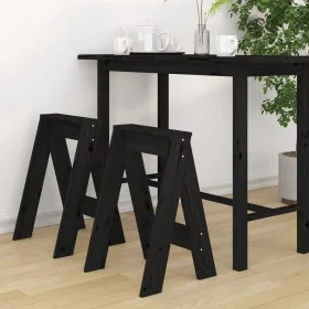 Stools 2 units solid black pine wood 40x40x60 cm by vidaXL, Folding stools and chairs - Ref: Foro24-823668, Price: 38,27 €, D...
