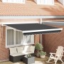 Toldo Retráctil Manual Antracita 300 x 250 cm Tela, Metal