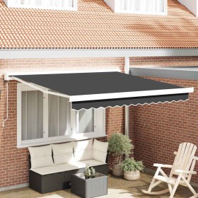 Toldo Retráctil Manual Antracita 300 x 250 cm Tela, Metal