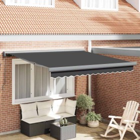 Toldo Retráctil Antracita 300 x 250 cm Tela, Metal