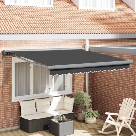 Toldo Retráctil Manual Antracita 300 x 250 cm Tela, Metal