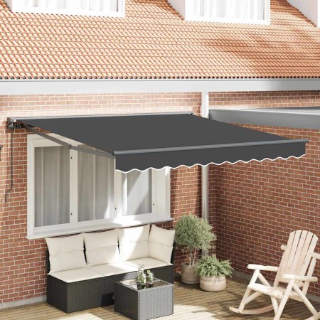 Toldo Retráctil Manual Antracita 300x250 cm tela