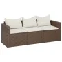 3-seater garden sofa with brown synthetic rattan cushions by vidaXL, Outdoor sofas - Ref: Foro24-362326, Price: 184,72 €, Dis...