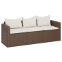 3-Sitzer-Gartensofa mit Kissen Kunstrattanbraun von vidaXL, Outdoor-Sofas - Ref: Foro24-362326, Preis: 198,90 €, Rabatt: %