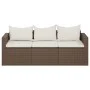 3-seater garden sofa with brown synthetic rattan cushions by vidaXL, Outdoor sofas - Ref: Foro24-362326, Price: 184,72 €, Dis...