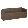 3-seater garden sofa with brown synthetic rattan cushions by vidaXL, Outdoor sofas - Ref: Foro24-362326, Price: 184,72 €, Dis...