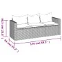 3-seater garden sofa with brown synthetic rattan cushions by vidaXL, Outdoor sofas - Ref: Foro24-362326, Price: 184,72 €, Dis...