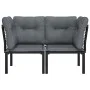 Corner garden sofas with cushions 2 units black and gray PE rattan by vidaXL, Modular outdoor sofas - Ref: Foro24-362801, Pri...