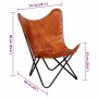 Silla Butterfly de cuero auténtico marrón