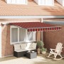Toldo Retráctil Manual Naranja y marrón 300 x 250 cm tela