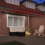 Toldo Retráctil Manual Naranja y marrón 300 x 250 cm tela