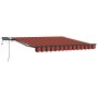 Toldo Retráctil Manual Naranja y marrón 300 x 250 cm tela